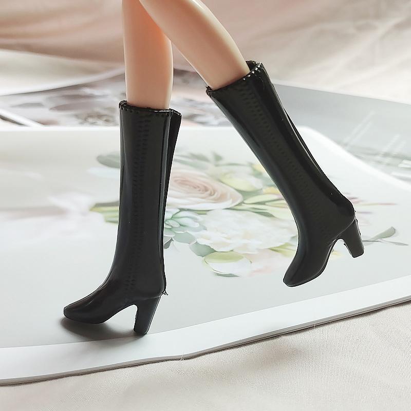 5 Perechi Pantofi Păpușă Cizme Alb Negru Accesorii Decor Păpușă Jucării DIY pentru Copii Potrivite Pentru Păpuși de 30 cm Păpuși 1/6