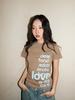 OAFISH Lettering T-Shirt, Brown