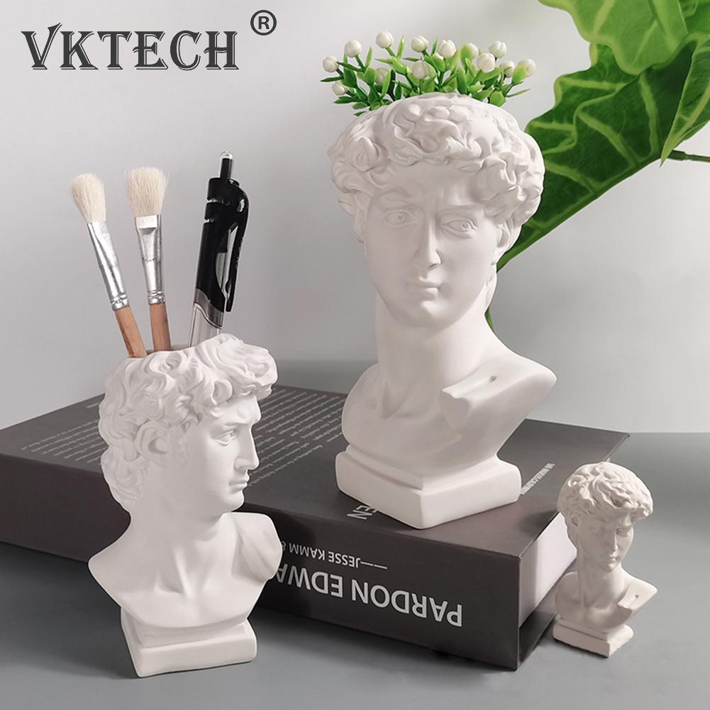 Greek Mythology Figurine David Head Portraits Bust Mini Gypsum Statue Drawing Practice Crafts Plaster Sculpture Nordic Decor