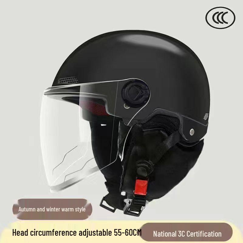 "3C Certified Warm Electric Motorcycle Helmet for Men & Women - Cold Protection for Autumn & Winter"