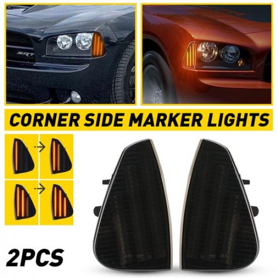 

2PC LED Side Marker Parking Turn Signal Corner for Lights 2006-10 Dodge Charger