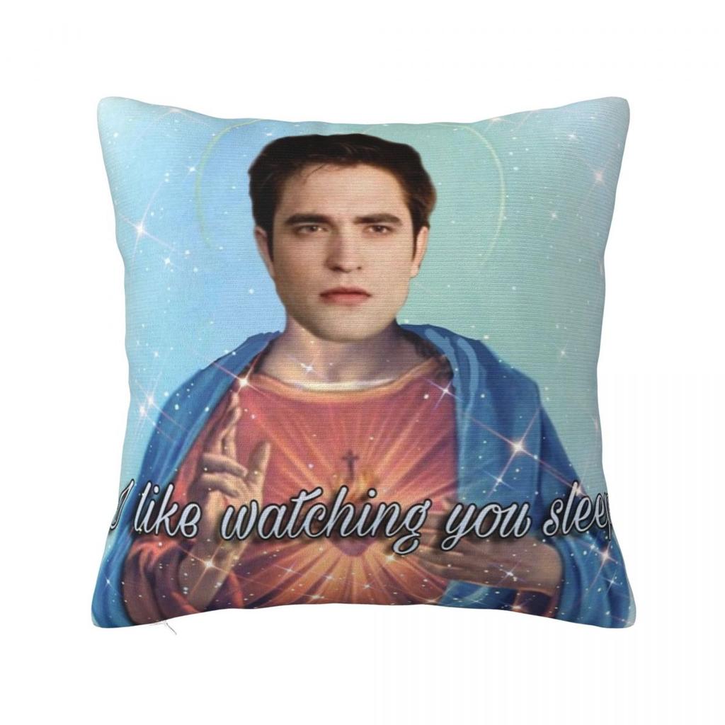 Twilight Edward Jezus Kussensloop Bedrukking Polyester Kussenhoes Robert Pattinson Sierkussenhoes Huis Ritssluiting 40*40cm