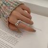 Trendy Retro Korean Silver Bow Knot Index Finger Ring for Women