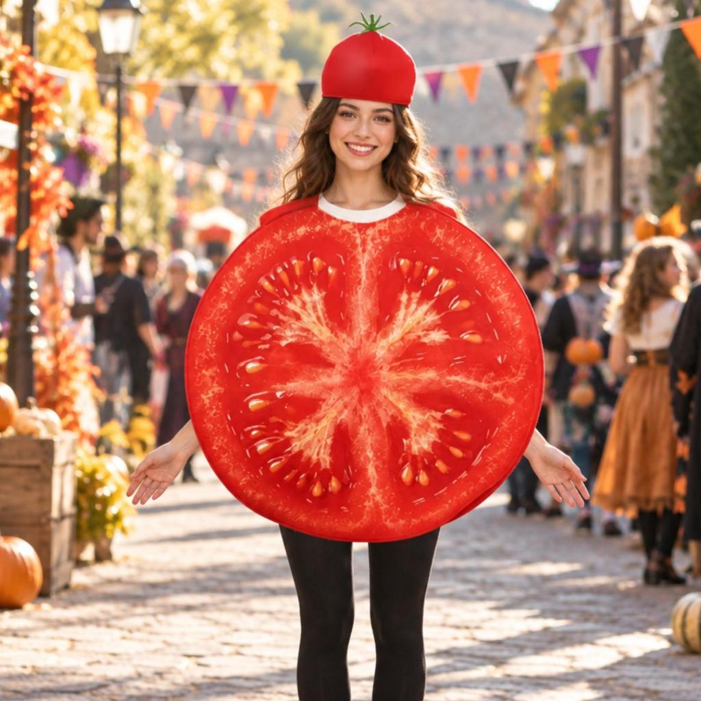 Tomato Costume Halloween with Headpiece Lightweight