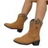 Fashion Retro Women's Short Boots High Quality Women's Knight Boots Printing Sexy Pointed Toe Shoes Leopard Print Spliced Western Boots