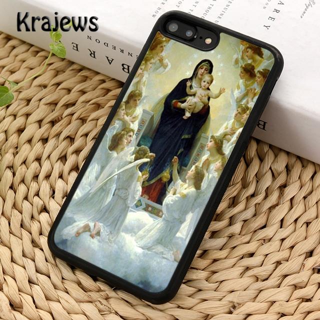 Krajews Virgin Maria Phone Case Cover For iPhone 17 Air 16 15 14 plus 12 13 pro max coque Shell Fundas
