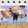 Boss Baby Thema Achtergrond Meisje Jongen Verjaardagsfeest Kinderkamer Decoratie Fotografie Achtergrond Gepersonaliseerd Naam Poster Banner