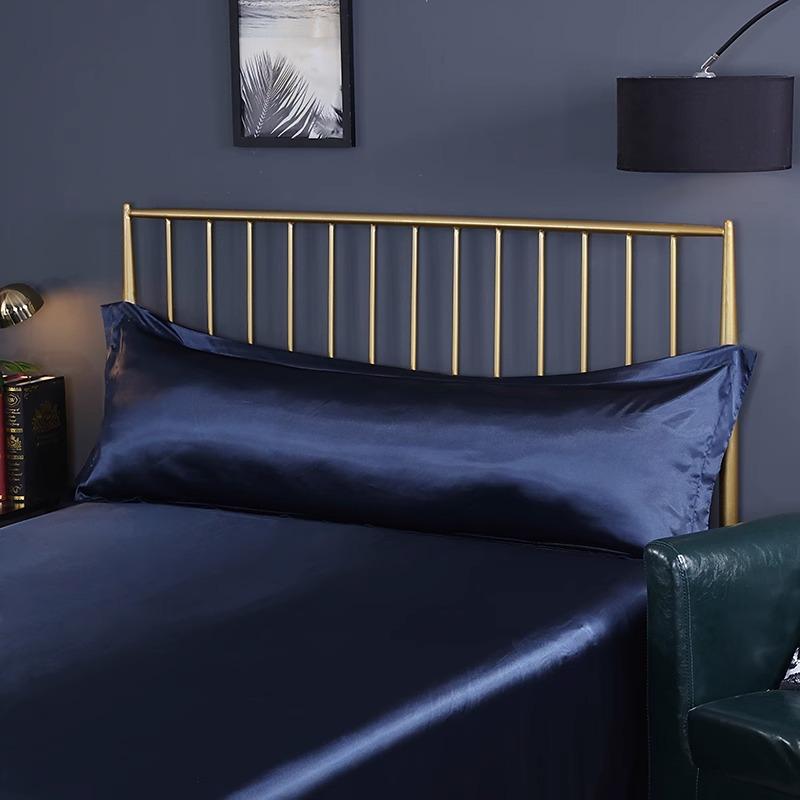 New Summer Washed Silk Long Pillowcase Double Pillowcase Couple 1.2 Meters 1.5m Long Ice Silk Pillowcase Without Sheets