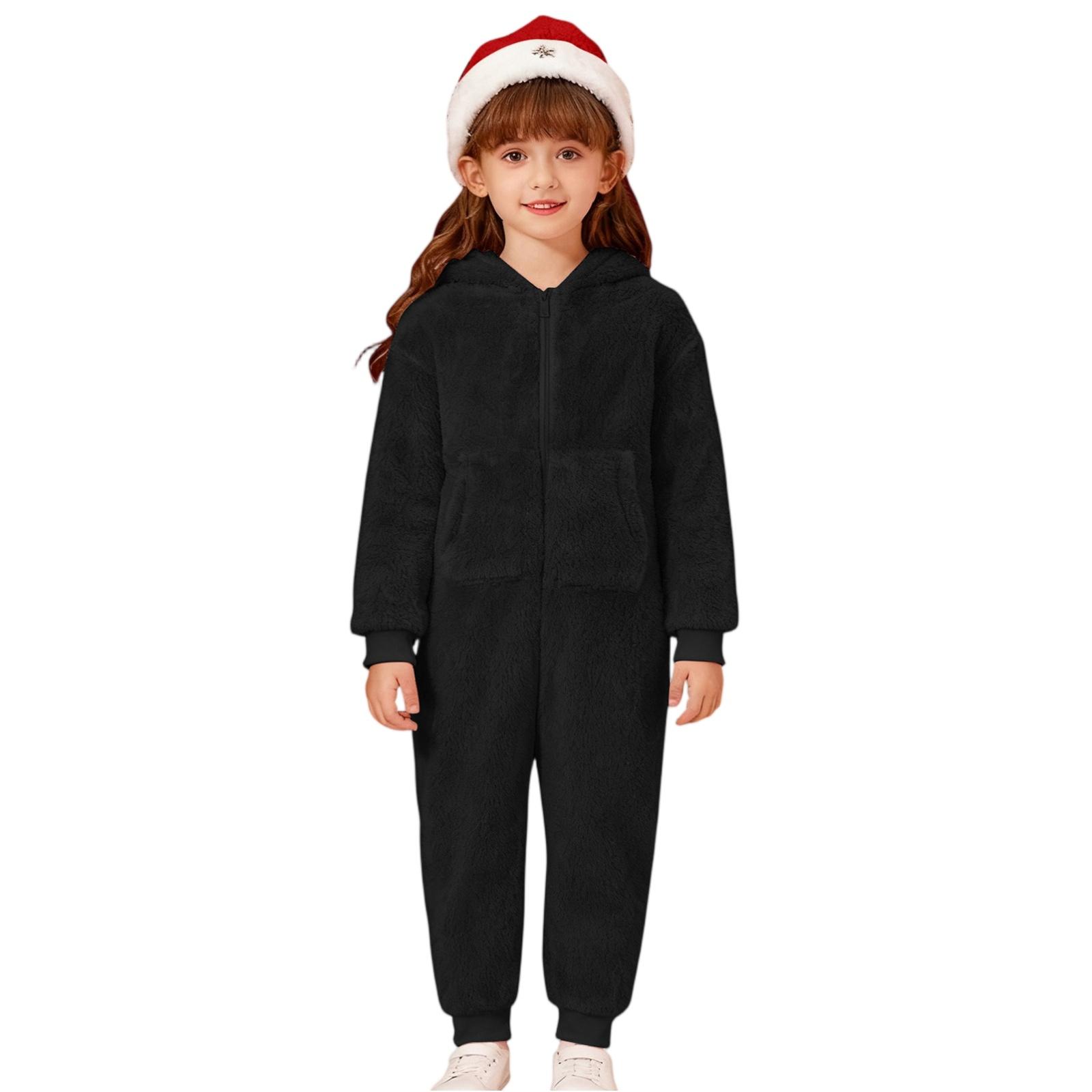 

Chirdren s Color Thickened Jumpsuits For Boys And Girls 5Y чёрный