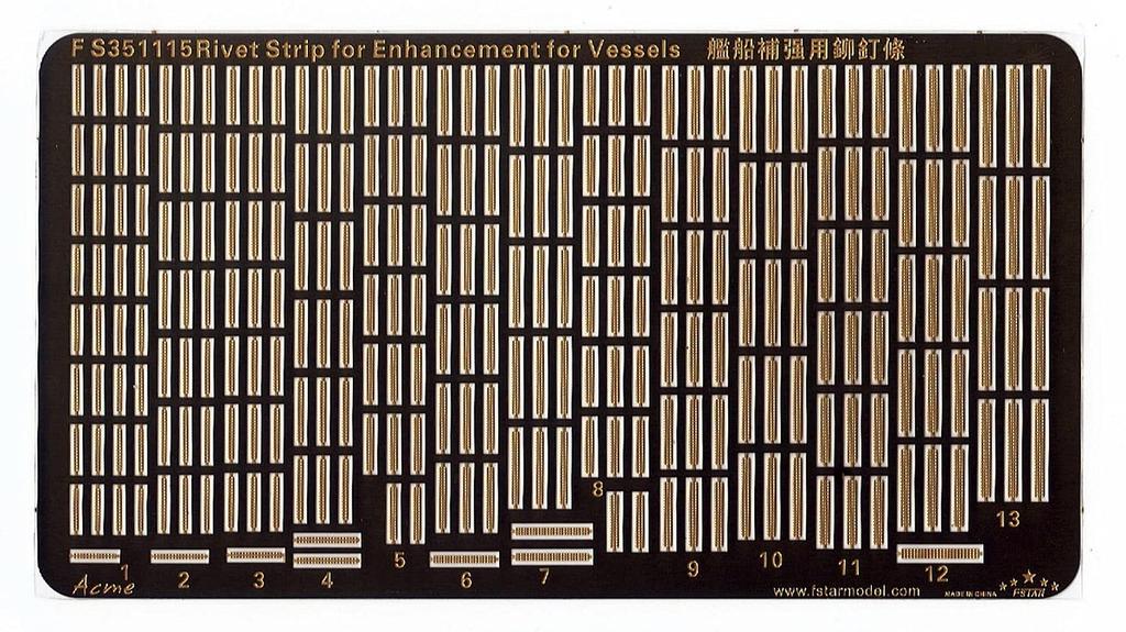 Five Star Model Ship Reinforcement Rivet Strip Steel Plastic Model Parts FSM351115 1/350