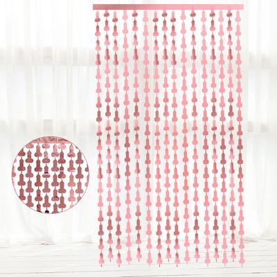 1x2m/2x2m Junggesellinnenabschied Dekorationen Penis Roségold Metallic Folie Fransen Vorhang Brautdusche Hen Party Foto Booth Requisiten