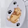 Kreslená nálepka na kočičí toaletu Odnímatelná samolepicí vodotěsná PVC Obývací pokoj Koupelna Nástěnné umění Kotě Paw Dekorace na víko toalety