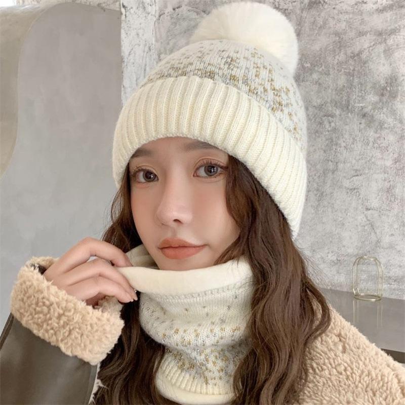 Hat female autumn and winter trendy all-ride cycling cold-proof wool hat winter electric vehicle warm windproof knitted hat