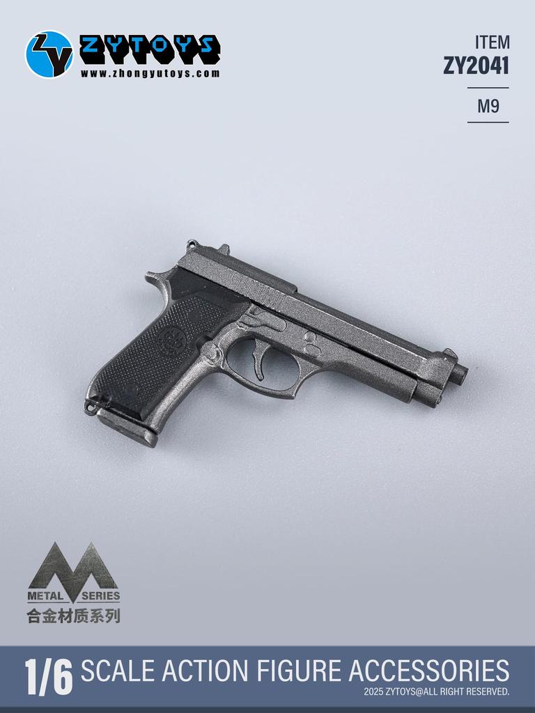 [TOYBARJAPAN] 16 Scale Action Figure Accessory  ZYTOYS ZY2041 M9 Alloy Weapon Pistol Model