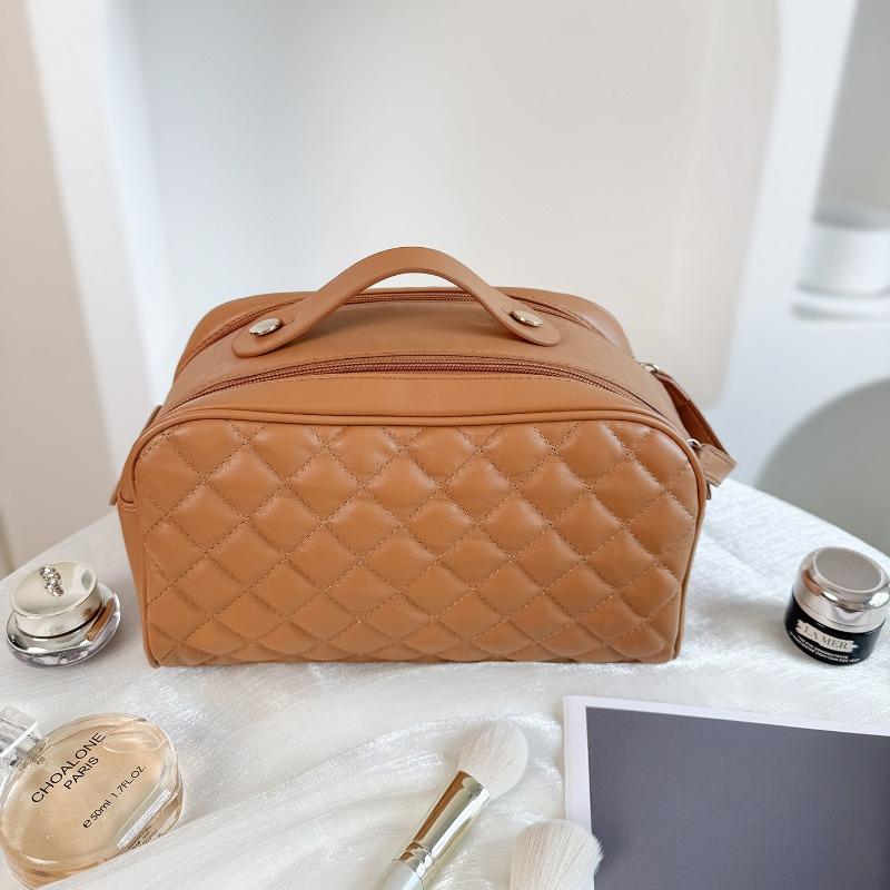 

Дорожная Портативная Простая и Модная Косметичка Отделение на Молнии Хранение Сумка для Туалетных Принадлежностей коричневый