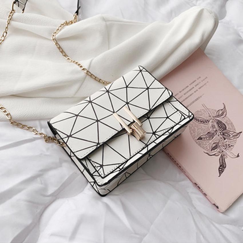 Dámské kabelky přes rameno Letní korejská verze Messenger Bag Kabelka Řetízek Wild Crack Potisk Divoká taška přes rameno