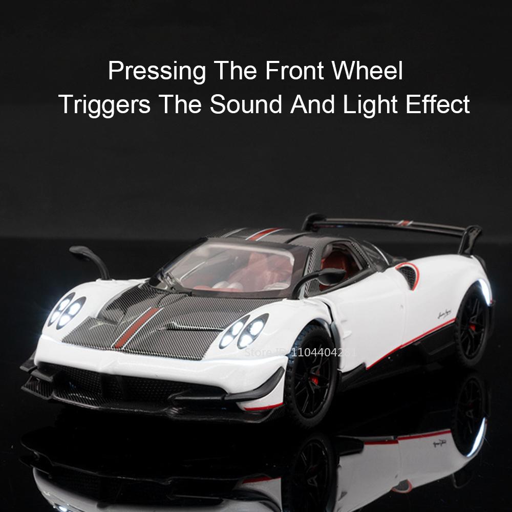 1:32 Pagani Huayra Bc Dinastia Alloy Sports Car Diecast Model Toy With Sound Light Pull Back Doors Opened Vehice Children's Gift