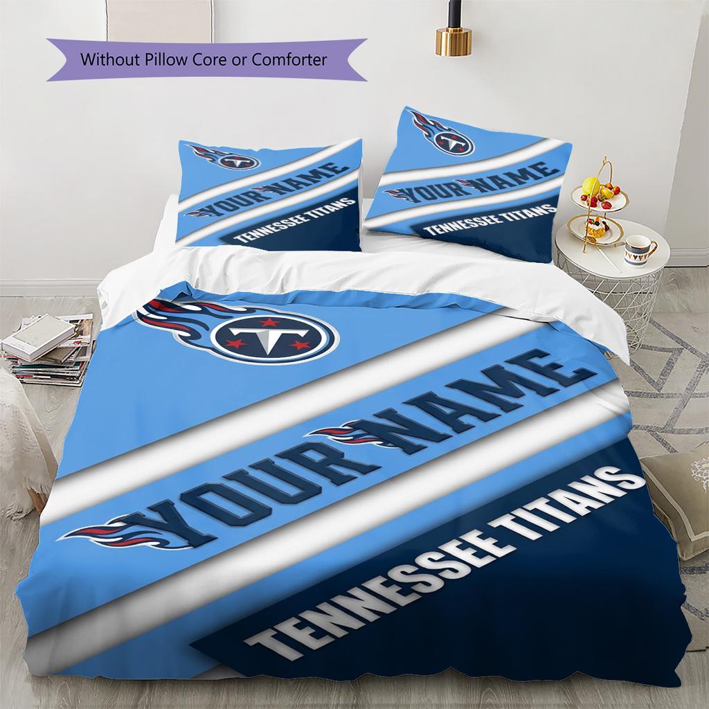 Name Individuell Tennessee Titans Logo Muster Bettwäsche Set Bettbezug Kissenbezug Heimdeko Geschenk (1 Bettbezug + 2 Kissenbezüge, ohne Füllung)