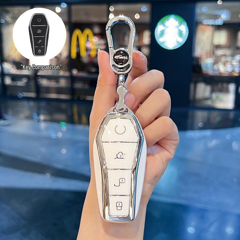 Etui na kluczyk BYD: Kompatybilny z Dolphin, Seagull, Song Plus, Qin DMI, Han EV, Tang, Seal, 06, Yuan Pro - Pokrowiec na brelok