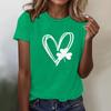 Women's T-shirt Casual Loose St. Patrick's Day Printed Crewneck Pullover Short-sleeved Top