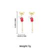 Minimalist Christmas Pendant Earrings With Santa Head Bow Sock Charm Zinc Alloy Stainless Steel Studs Women