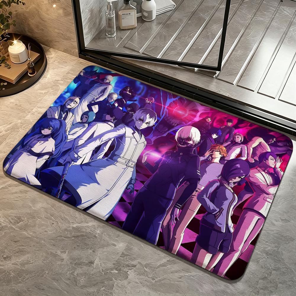 Anime-Tokyo GhoulS Floor Mat Bedroom Carpet, Bathroom Foot Mat, Doormat, Non-Slip Absorbent Multi-Use