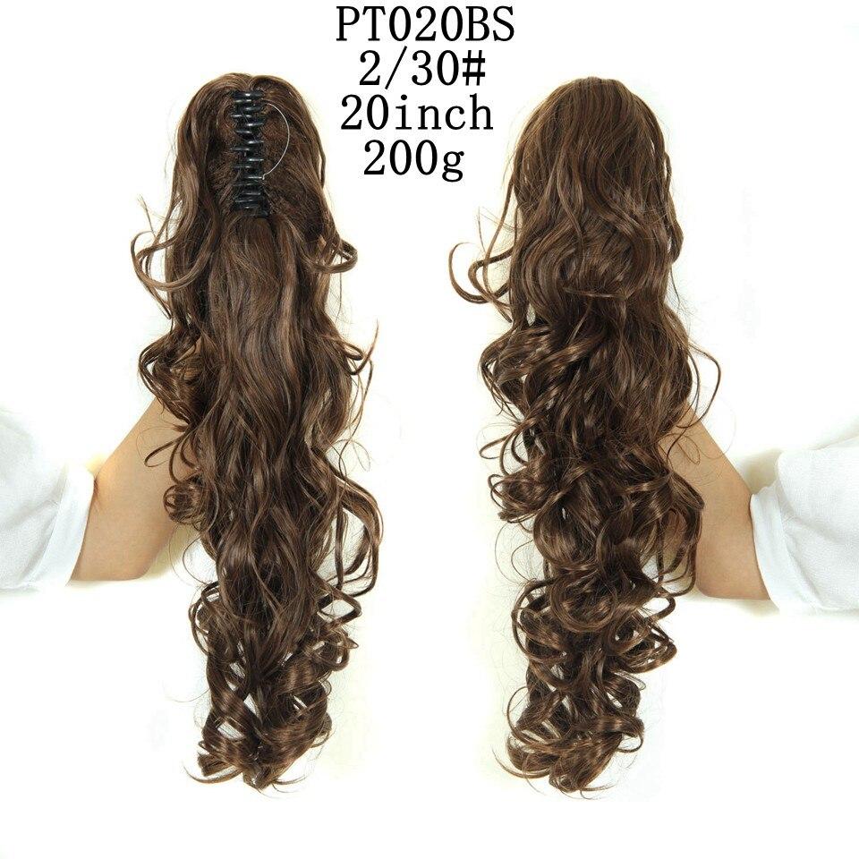 20Inch Synthetic Women Claw On Ponytail Clip In Hair Extensions Wavy Curly Style Pony Tail Hairpiece