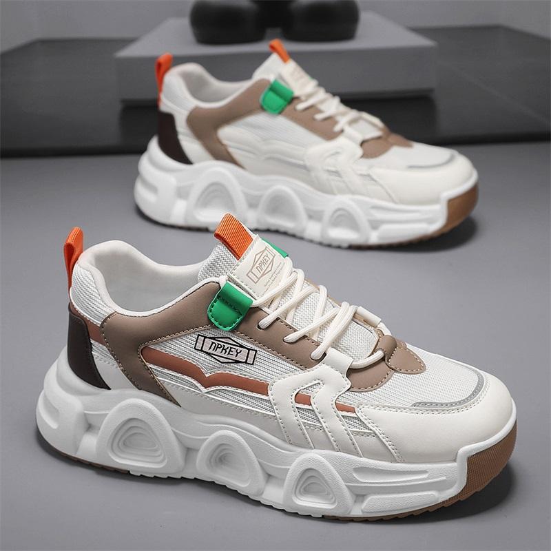 New Thick Sole Multi-functional Bulky Men's Trend Shoes Soft Sole Sports Shoes  Mesh Lace-up Breathable Casual Sports Shoes