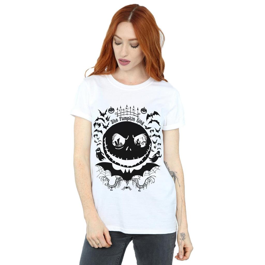 Disney Womens/Ladies Nightmare Before Christmas Jack The Pumpkin King Cotton Boyfriend T-Shirt