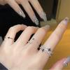 Cross Flash Diamond Zircon Star Light Ring Gemini Star Open Ring Star Index Finger Ring Niche Design Is Simple