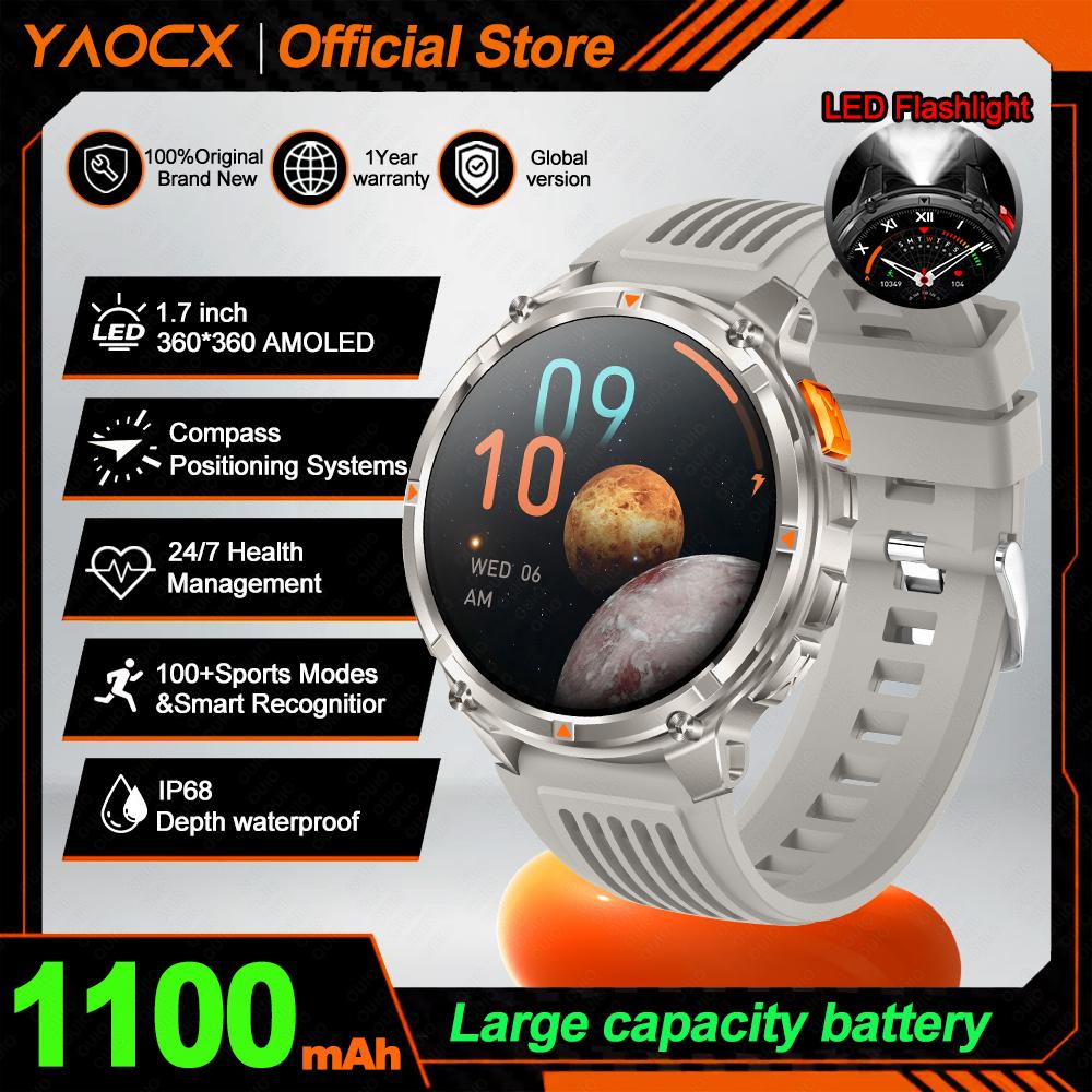 2026 Nou Ceas Inteligent cu Baterie de 1100mAh GPS traseu 5ATM Impermeabil Tracker Sportiv pentru Alergare Busolă în Aer Liber Ceas Inteligent Militar