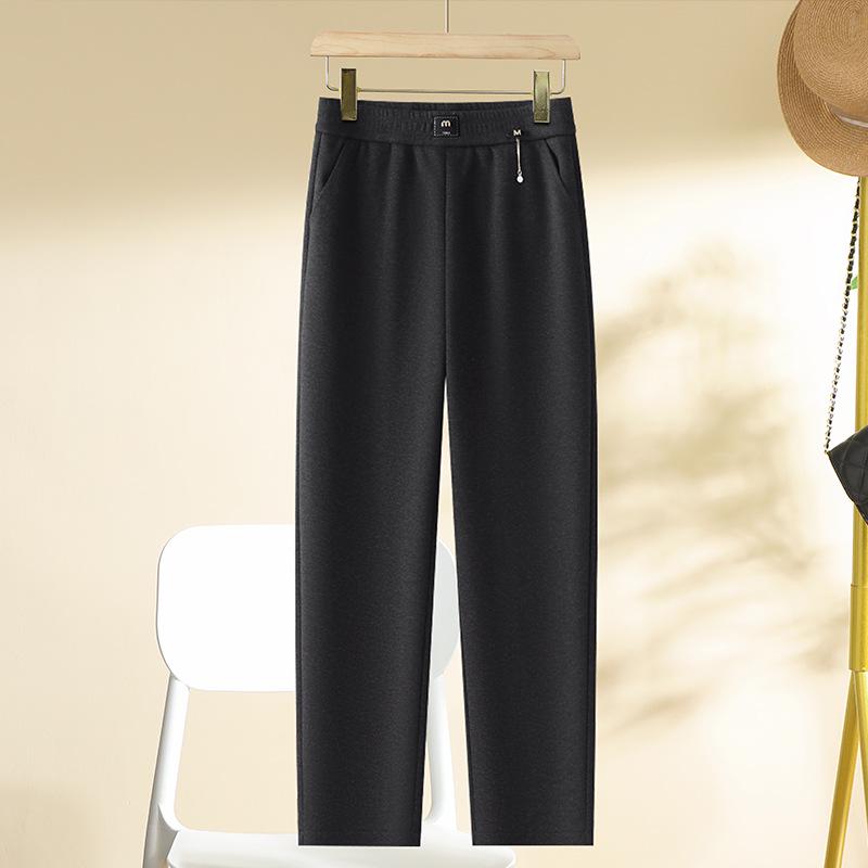 

Женские брюки-гаремы с высокой талией на флисовой подкладке из мериносовой шерсти 2024 - Теплые, стройнящие, сигаретного кроя 28 (105-115 lbs) чёрный