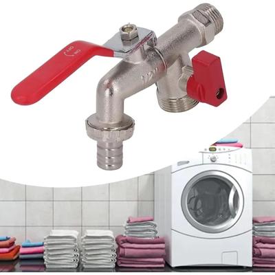 Robinet dublu de evacuare, 90 de grade, robinet de apă cu supapă dublă, furtun exterior, robinet din alamă, robinet dublu de apă pentru grădini, terase, scurgere cazan