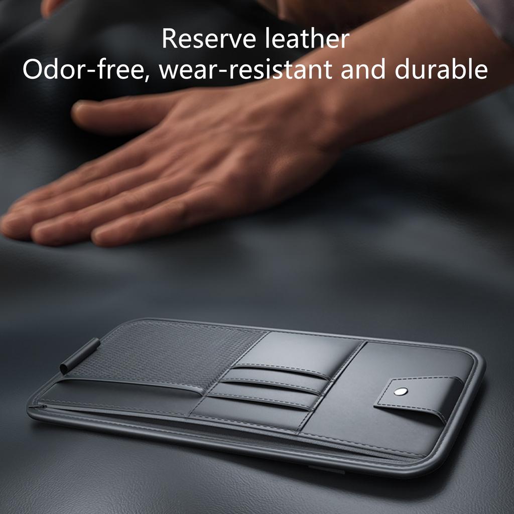 Vehicle Sun Visor Case Bag with Sunglass Holder Multifunction Pocket Organizer Upgrades For Auto Interior Accessories