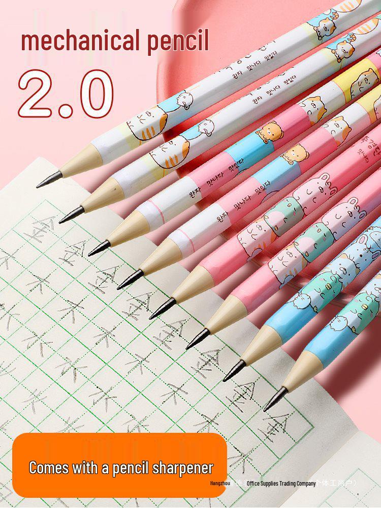 Mechanical Pencil 2.0 with Thick Refillable HB Lead, Ideal for School and Exam Use