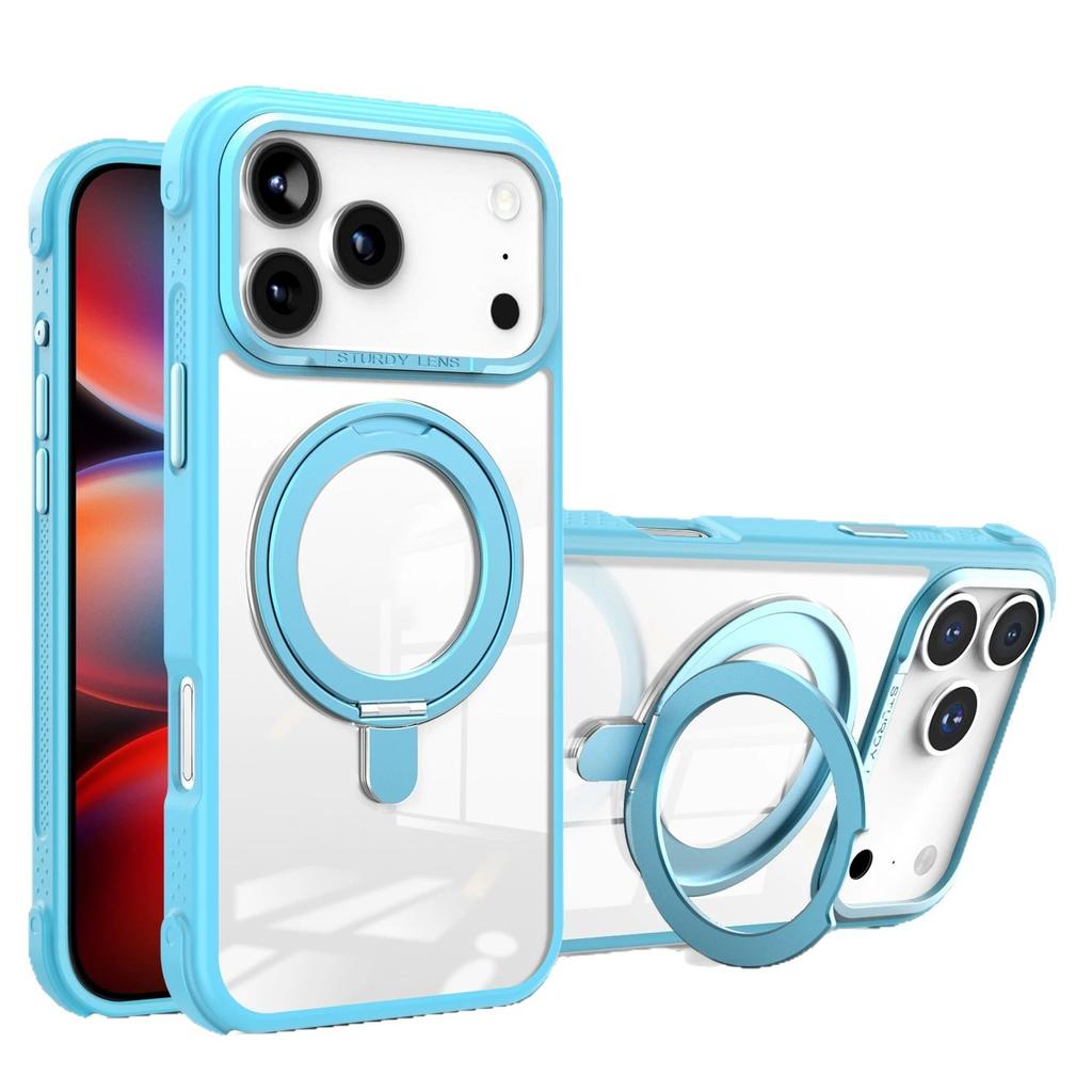 Skin-feeling Transparent Rotating Magnetic Suction Bracket Is Suitable for iPhone18promax Mobile Phone Case Apple 17 All-inclusive Anti-drop PC.