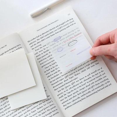 50 Φύλλα/σετ Αδιάβροχο PET Διαφανές Σημείωμα Υπερκολλώδες Αποσπώμενο και Επαναχρησιμοποιήσιμο Χαρτί Μαθητή Είδη Γραφείου αυτοκόλλητο