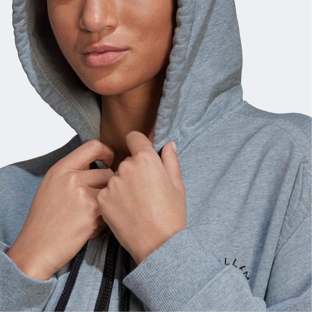 adidas X Stella McCartney Kooperation Solides Logo Mikro-Badge Sportlich Lässige Kapuzenjacke Damen Jacke Grau HB7405
