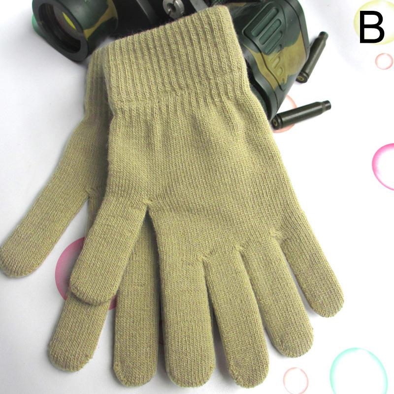 1 paire de mitaines unisexes épaisses et à doigts longs, accessoires d'extérieur chauds et coupe-vent pour l'hiver