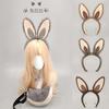Cute Plush Rabbit Ear Headband With Tail Set Party Costume Cosplay Festival Performance Accessory