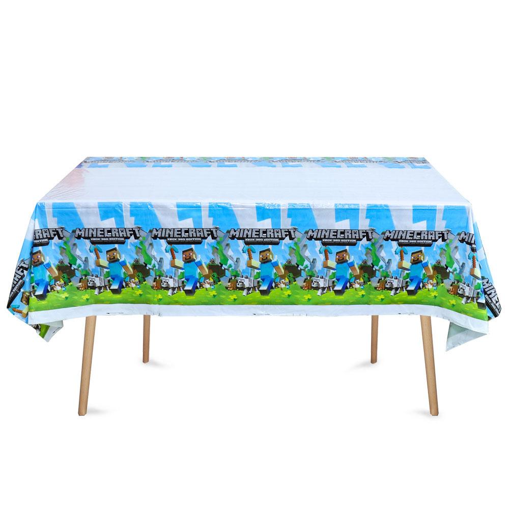 Minecraft Birthday Party Supplies Disposable Cutlery Paper Plates Paper Cups Paper Tissue Boy Decoration Children'S Fun