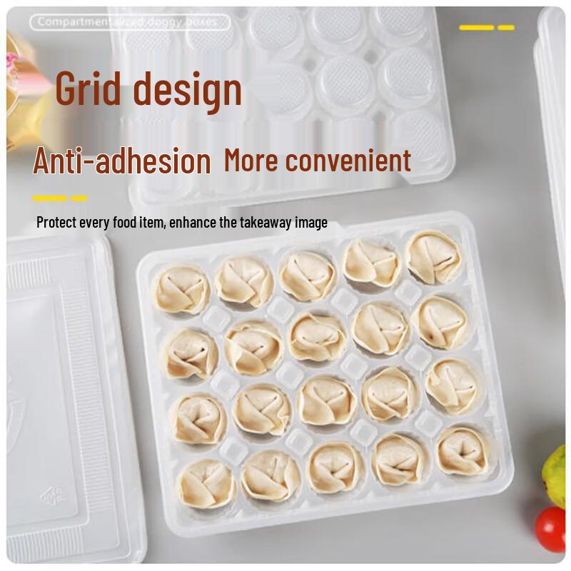 Transparent 15-Grid Wonton Packaging Container Set