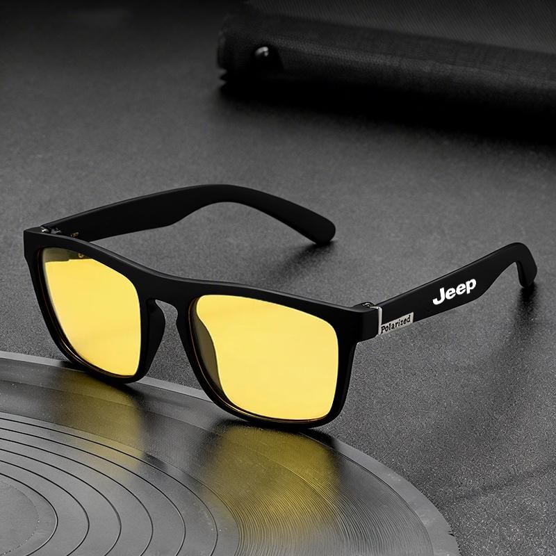 For Jeep Grand Cherokee Wrangler JL Gladiator Compass Renegade Patriot Car Driving Sunglasses Anti Glare Driver Goggles Keychain AKP1