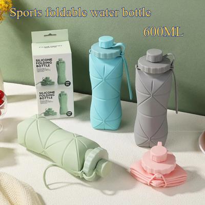 1 stücke 600ML Silikon Folding Wasser Flasche Outdoor Tragbare Teleskop Sport Folding Wasser Flasche Reise Camping Tasse