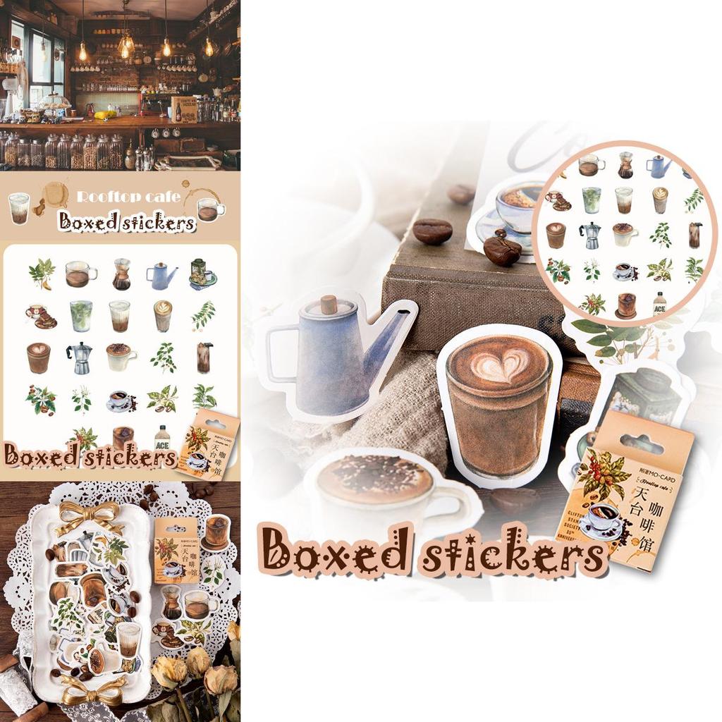 Stunning 46 Pcs Coffee Pattern Scrapbook Journal Stickers For Personalized Notebook Decoration