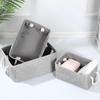 Thickened Foldable Linen Storage Basket with Handle for Cosmetics and Sundries