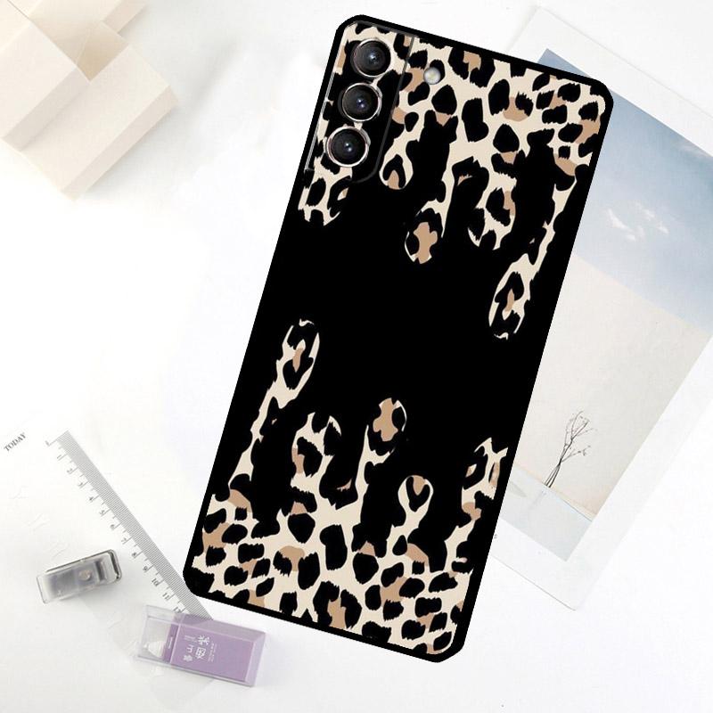 Fashion Leopard Print Phone Case For Samsung Galaxy S25 S24 S23 S22 S21 S20 S26 Ultra S10 Plus S23 FE S25 FE Cover