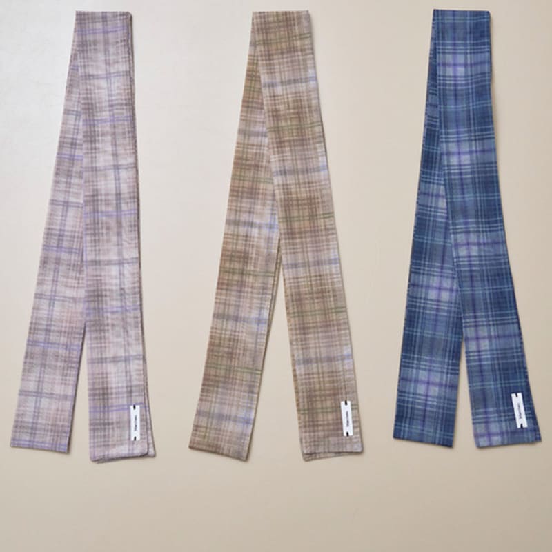 Marchen Vintage check long scarf_3color
