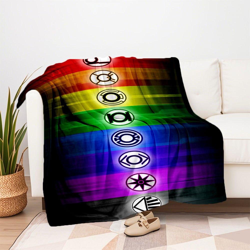 Colorful Lantern Symbols Wall Art DecorBlanket Flannel Throw Blanket for Sofa, Bed, Travel, Camping, Office, Couch, Chair