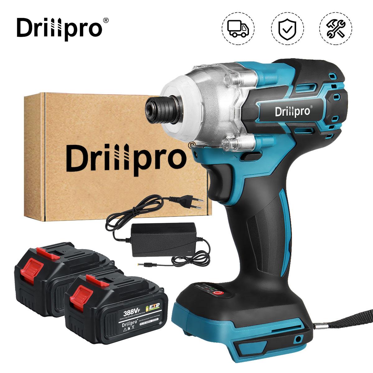 

Drillpro 388VF Бесщеточная электрическая отвертка 1/4 дюйма, электроинструменты, дрель со светодиодной подсветкой для батареи Makiita 18 В